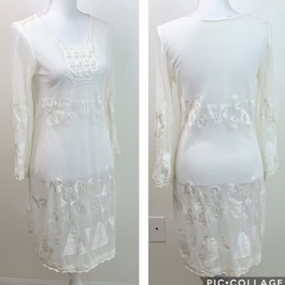 Express dress / swim cover embroidered lace mesh - Picture 1 of 9